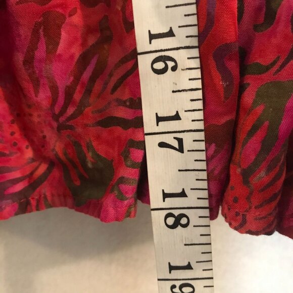 Duo Designs Batik Skirt M Elastic Waist Red Pink Purple Above The Knee - Picture 4 of 6